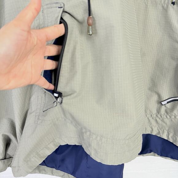 Vintage Nike Windbreaker Jacket Men XXL Gray Hooded Half Zip Pullover Ripstop - Picture 4 of 16